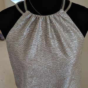 Silver metallic cocktail dress